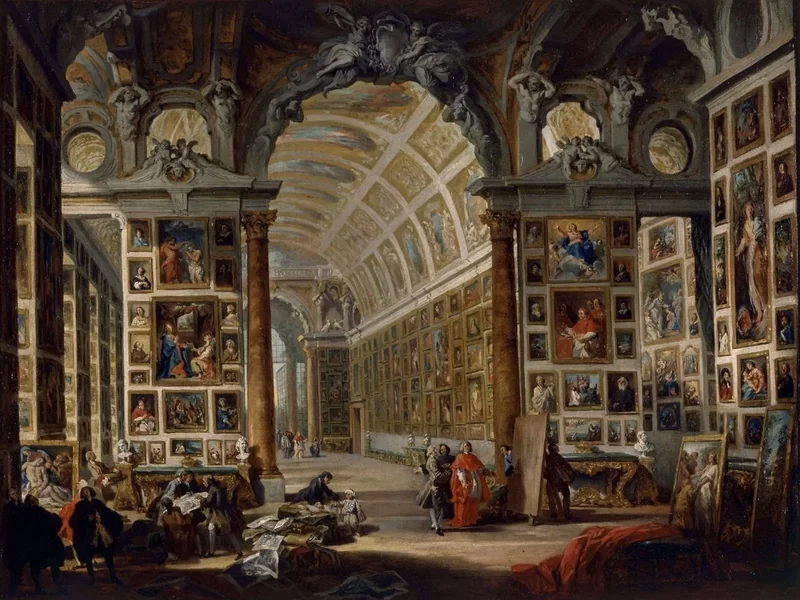 1691-Giovanni Paolo Pannini - La galleria del cardinale Silvio Valenti Gonzaga - Palais de Longchamp, Marsiglia